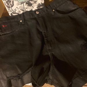 New Black Wrangler X Fender Festival High Rise Shorts